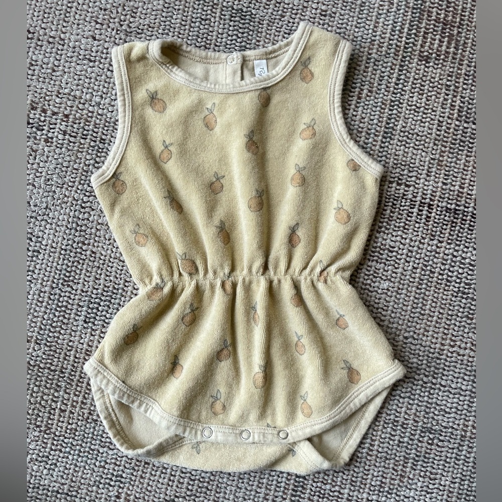 Rylee & Cru Lemon Terrycloth Romper (size 3-6M)